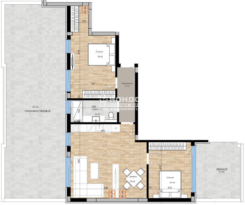 En venta  2 dormitorios Plovdiv , Vastanicheski , 174 metros cuadrados | 37465188 - imagen [3]