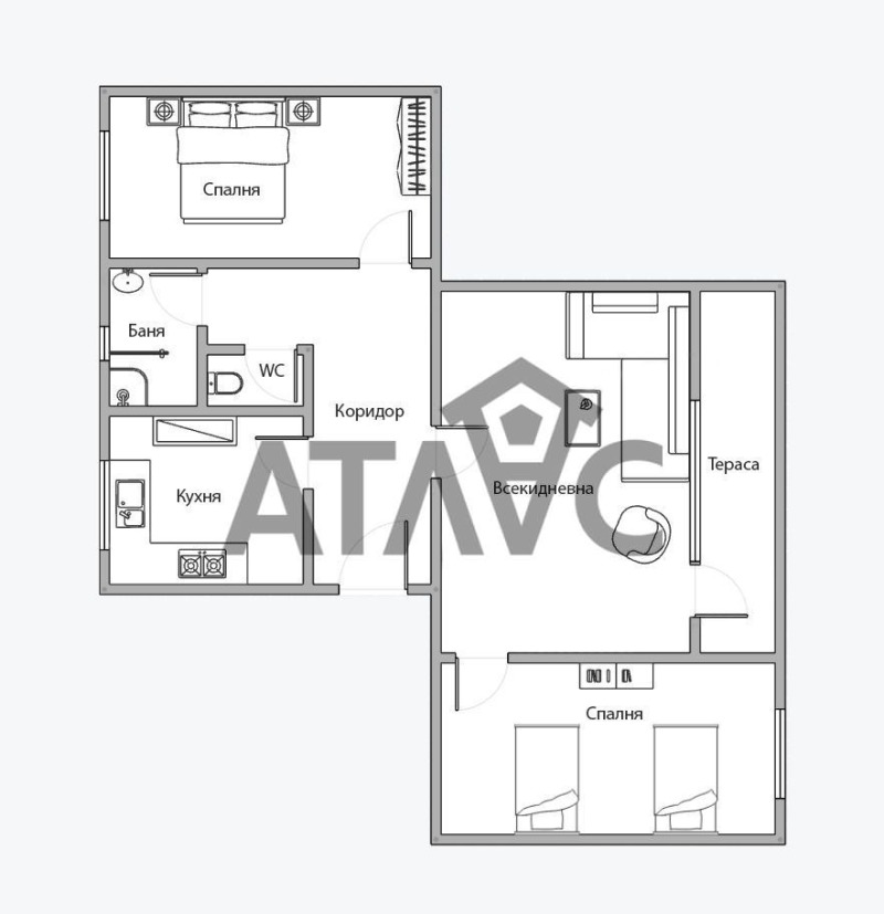 En venta  3 dormitorios Plovdiv , Jristo Smirnenski , 80 metros cuadrados | 46797181 - imagen [2]