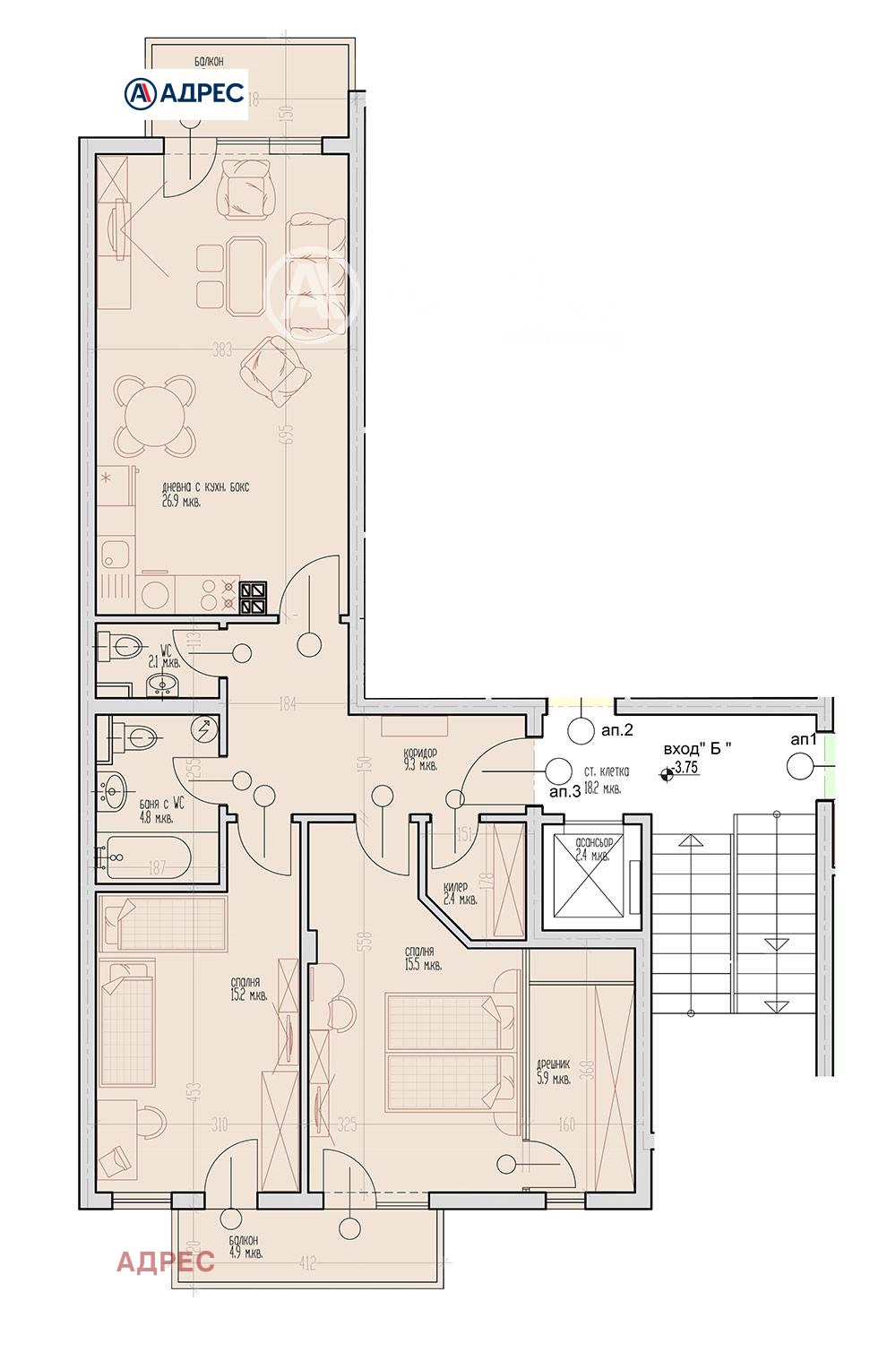 Продава 3-СТАЕН, гр. Варна, Виница, снимка 4 - Апартаменти - 56203809