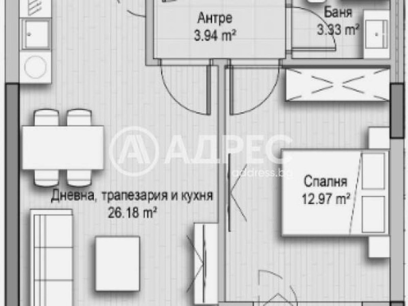 In vendita  1 camera da letto Sofia , Hladilnika , 74 mq | 47201576
