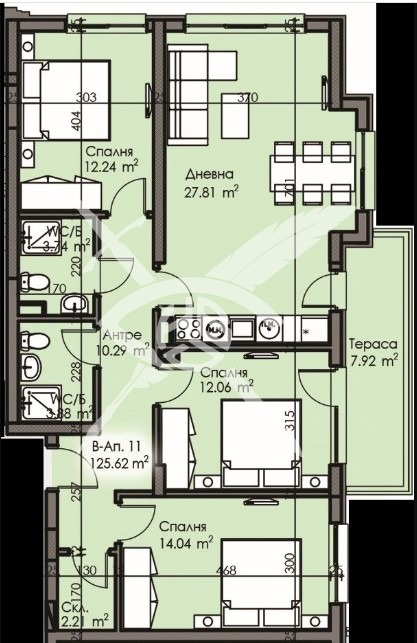 Til salgs  3+ soverom Burgas , Izgrev , 125 kvm | 46453279 - bilde [2]