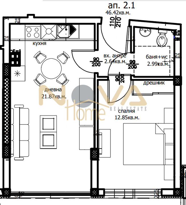 Продава 2-СТАЕН, гр. Варна, Левски 1, снимка 2 - Aпартаменти - 47301267