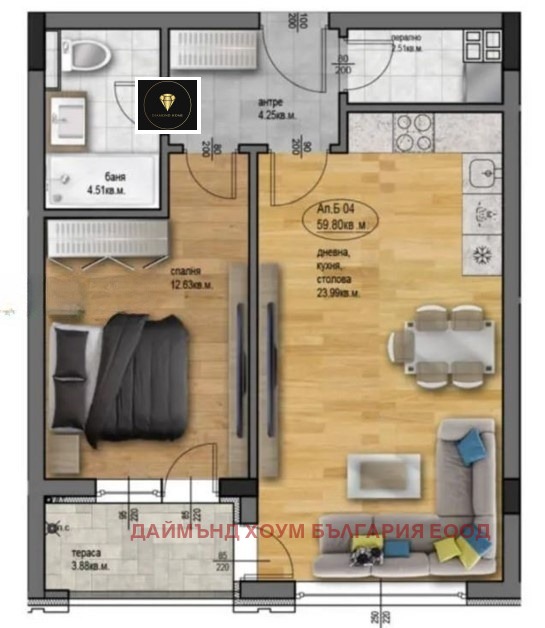 Till salu  1 sovrum Plovdiv , Ostromila , 72 kvm | 72448665 - bild [2]