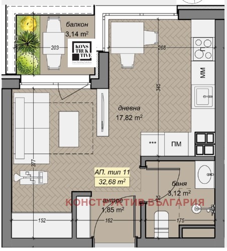Zu verkaufen  Studio Sofia , Lewski G , 37 qm | 29152757 - Bild [6]