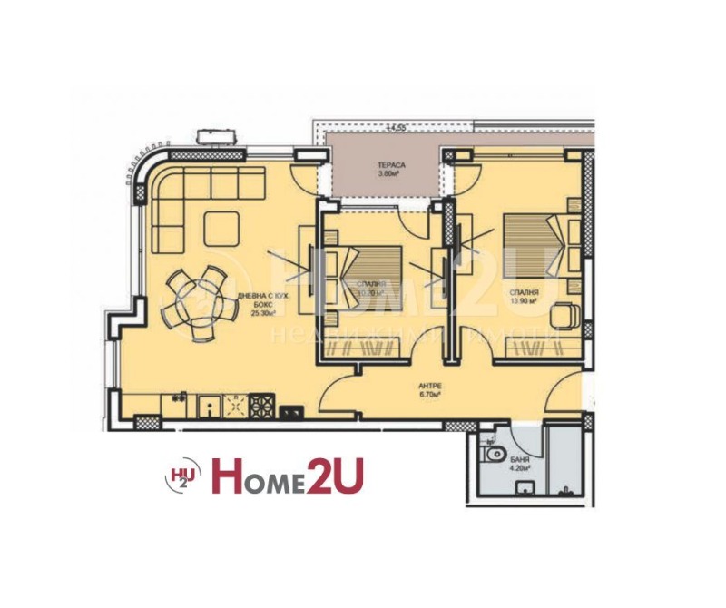 Продаја  2 спаваће собе регион Пловдив , Асеновград , 94 м2 | 82022784 - слика [2]