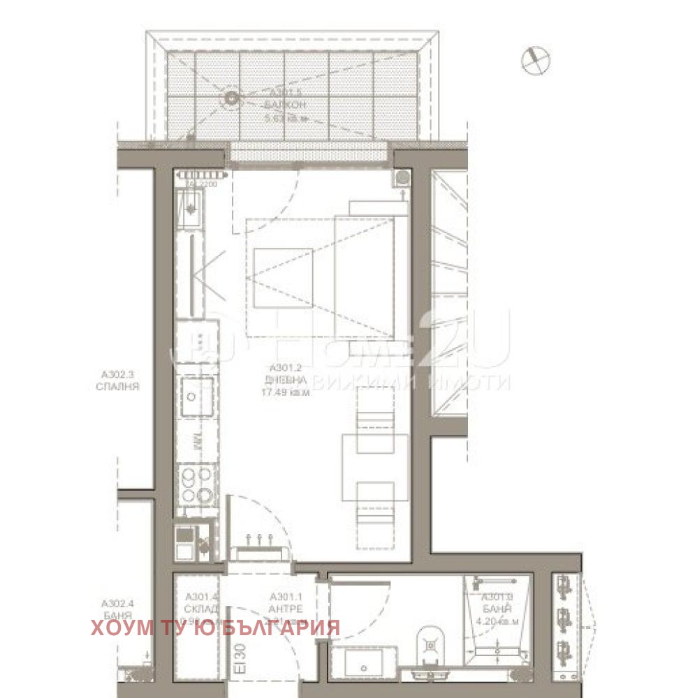 Продава 1-СТАЕН, гр. София, Горубляне, снимка 2 - Апартаменти - 54113238