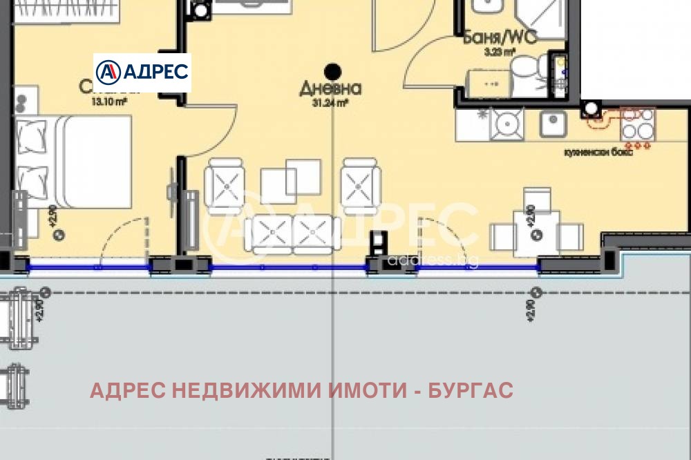 Продава 2-СТАЕН, гр. Бургас, област Бургас, снимка 3 - Апартаменти - 53793869