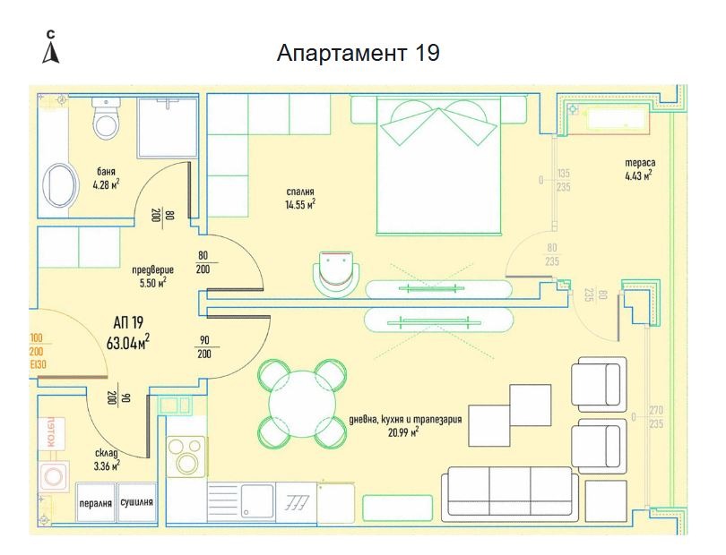 Продава 2-СТАЕН, гр. София, Малинова долина, снимка 17 - Апартаменти - 55707570
