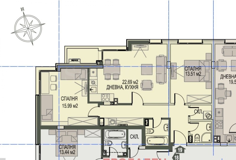 Продава 3-СТАЕН, гр. София, Кръстова вада, снимка 3 - Апартаменти - 52226189