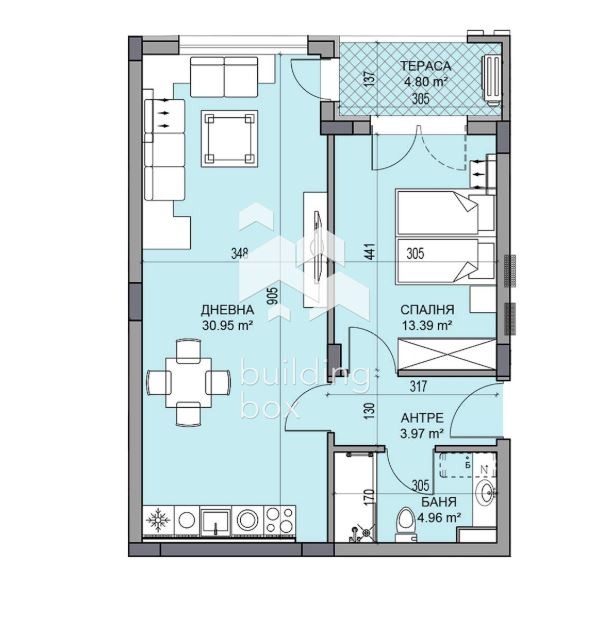 Продаја  1 спаваћа соба Пловдив , Гагарин , 79 м2 | 81545179 - слика [2]