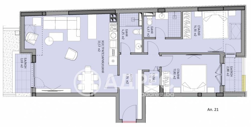 In vendita  2 camere da letto Sofia , Moderno predgradie , 125 mq | 65914625 - Immagine [5]