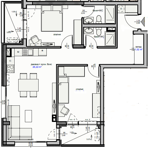 Продава 3-СТАЕН, гр. Бургас, Изгрев, снимка 10 - Апартаменти - 53153187