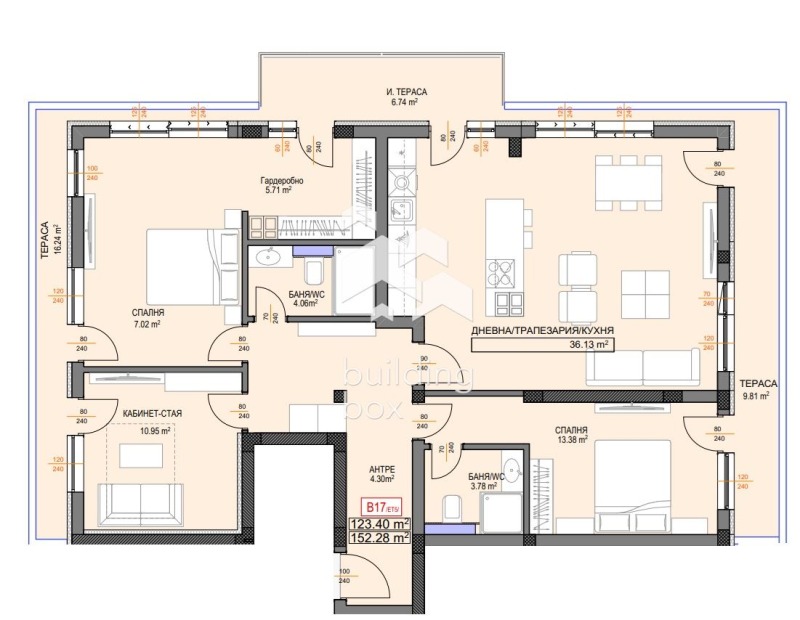 Продаја  3 спаваће собе Пловдив , Христо Смирненски , 183 м2 | 77906788 - слика [7]