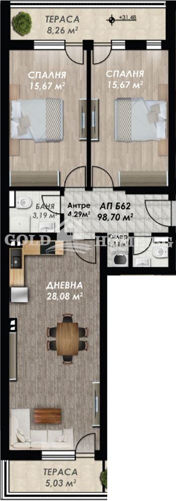 In vendita  2 camere da letto Plovdiv , Gagarin , 120 mq | 37451443 - Immagine [12]