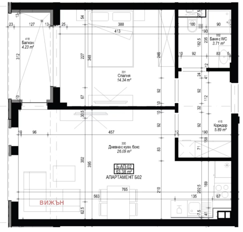 Продава 2-СТАЕН, гр. Перник, Изток, снимка 5 - Aпартаменти - 48865792