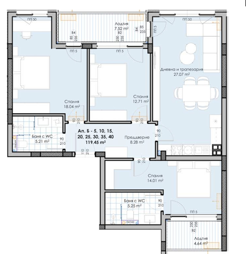 À vendre  3 chambres Plovdiv , Gagarin , 138 m² | 90026373 - image [2]