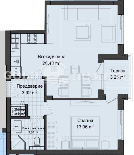 En venta  1 dormitorio Plovdiv , Gagarin , 71 metros cuadrados | 65974210 - imagen [2]