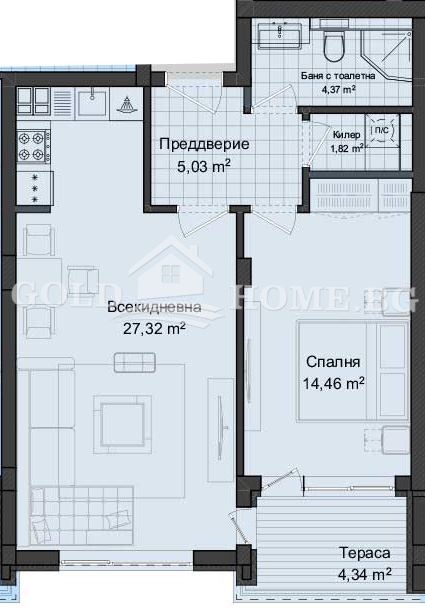 De vânzare  1 dormitor Plovdiv , Gagarin , 71 mp | 65974210 - imagine [6]