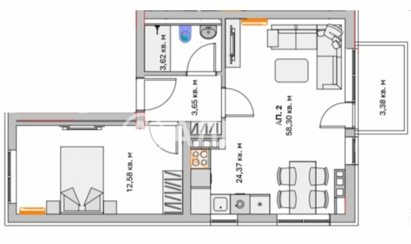 Продава 2-СТАЕН, гр. София, Малинова долина, снимка 2 - Апартаменти - 53070134