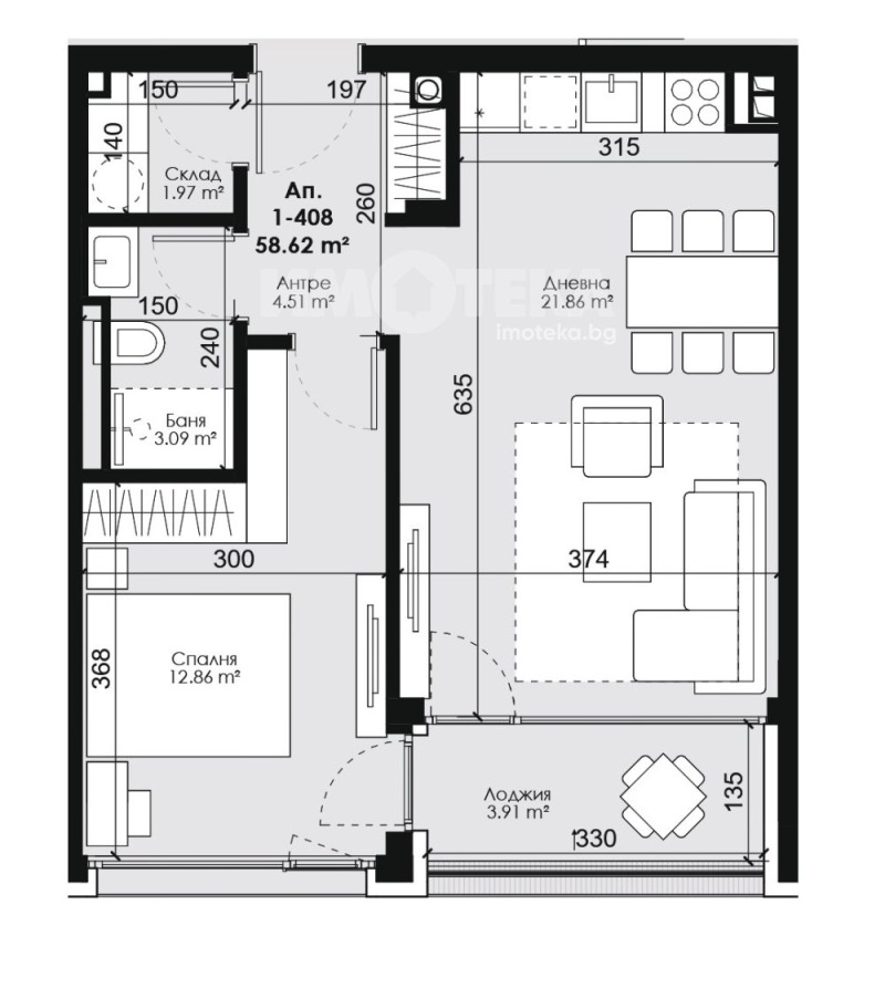 Продава 2-СТАЕН, гр. Костинброд, област София област, снимка 3 - Апартаменти - 53272280