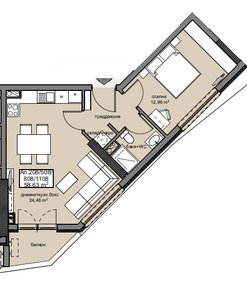 Te koop  1 slaapkamer Burgas , Bratja Miladinovi , 69 m² | 60744157 - afbeelding [3]