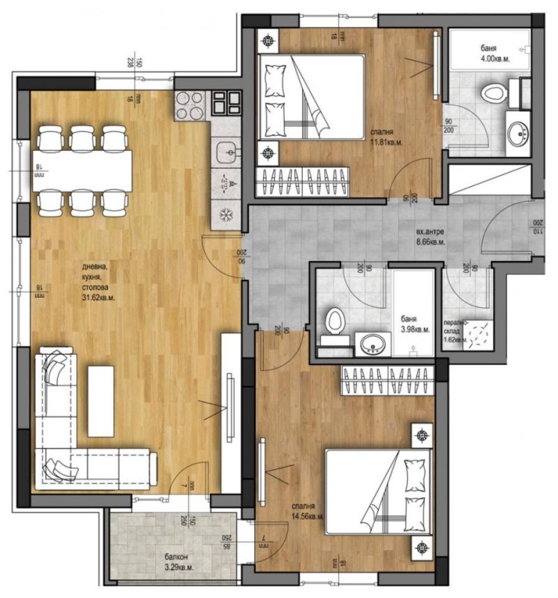 Zu verkaufen  2 Schlafzimmer Plowdiw , Hristo Smirnenski , 111 qm | 16010626 - Bild [2]