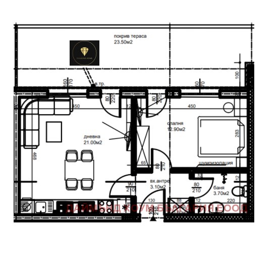 Продава  2-стаен град Пловдив , Коматевски възел , 82 кв.м | 46913566 - изображение [2]