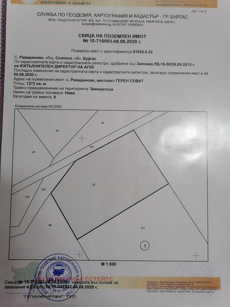 Продава ЗЕМЕДЕЛСКА ЗЕМЯ в област Бургас, гр. Созопол - 1.272 дка / 18 000 € » 35 204.94 лв., САУТ ВЮ РИЪЛ ЕСТЕЙТС