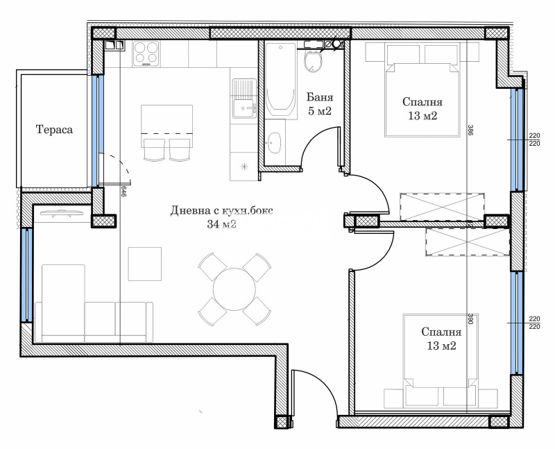 Продава 3-СТАЕН, гр. Пловдив, Въстанически, снимка 3 - Aпартаменти - 41433186