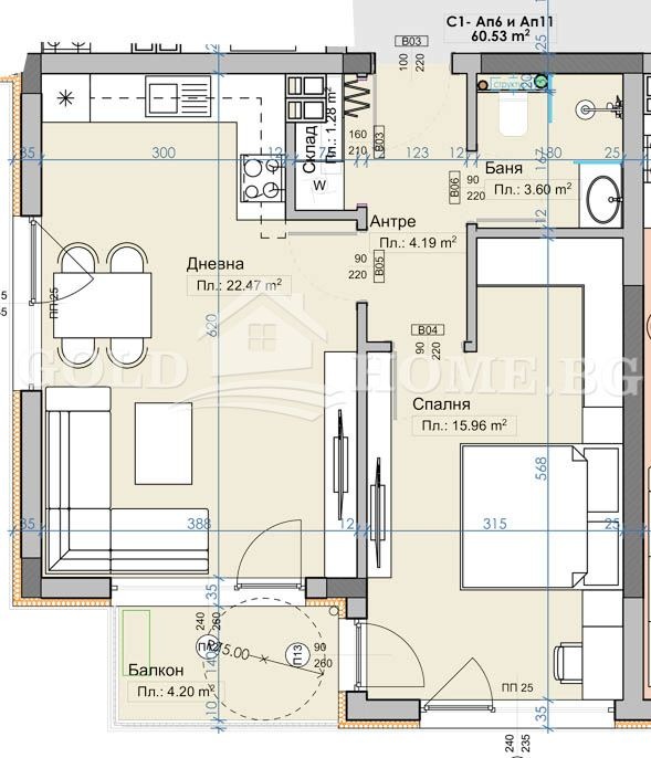 Продава  2-стаен област Пловдив , с. Марково , 68 кв.м | 21758464 - изображение [2]