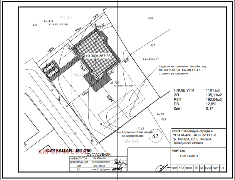 For Sale  Plot region Plovdiv , Hisarya , 1130 sq.m | 73783932