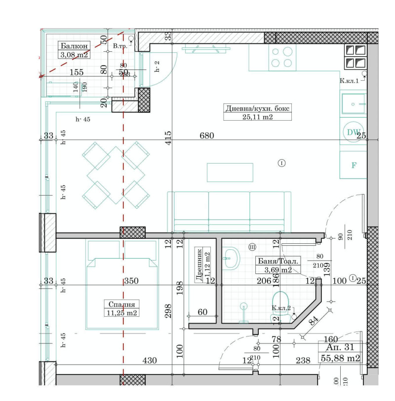 Продается  1 спальня Варна , Левски 1 , 65 кв.м | 49989678 - изображение [2]