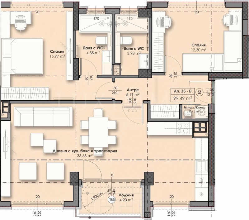 Na sprzedaż  2 sypialnie Sofia , Wrabnica 2 , 121 mkw | 61108155 - obraz [6]