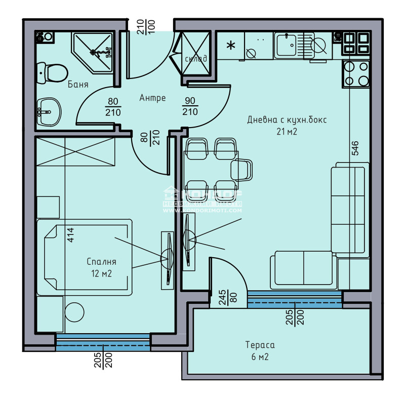 Satılık  1 yatak odası Plovdiv , Ostromila , 60 metrekare | 75956998