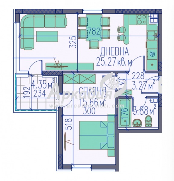 Myytävänä  1 makuuhuone Plovdiv , Tsentar , 76 neliömetriä | 71512520 - kuva [2]