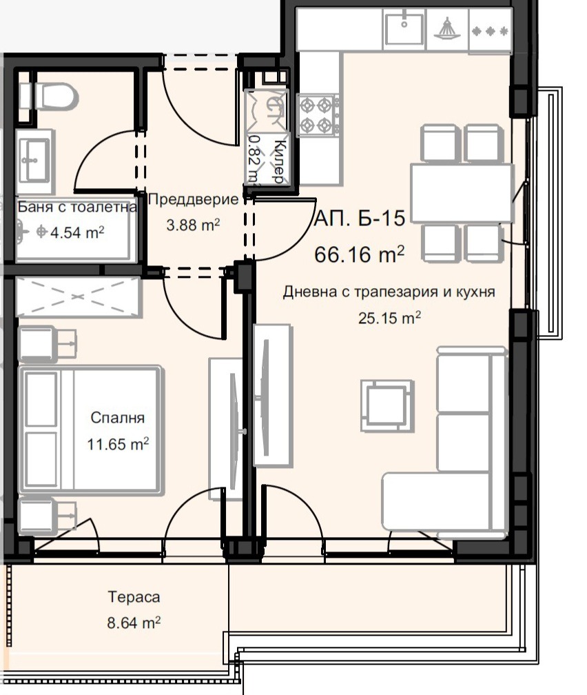 Продава 2-СТАЕН, гр. Пловдив, Остромила, снимка 8 - Апартаменти - 55263504