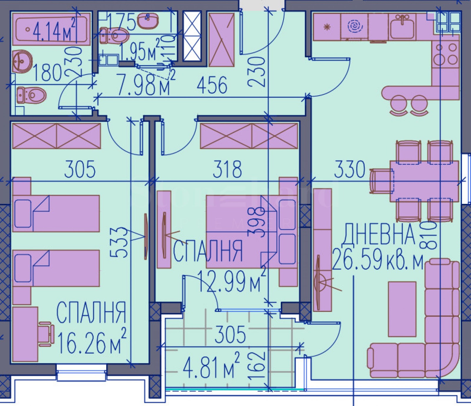 Продава 3-СТАЕН, гр. Пловдив, Каменица 2, снимка 5 - Апартаменти - 54376568