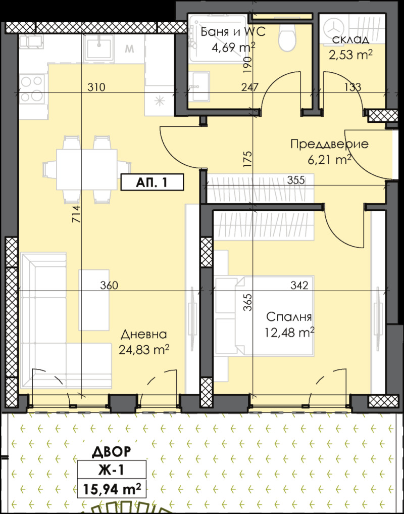 Te koop  1 slaapkamer Plovdiv , Trakija , 71 m² | 94132300 - afbeelding [2]