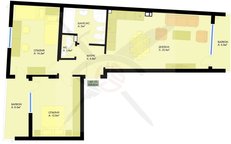 Продава 3-СТАЕН в град Варна, Гранд Мол - 110 кв.м / 212 000 € » 414 635.96 лв., ЕКС НВД ООД