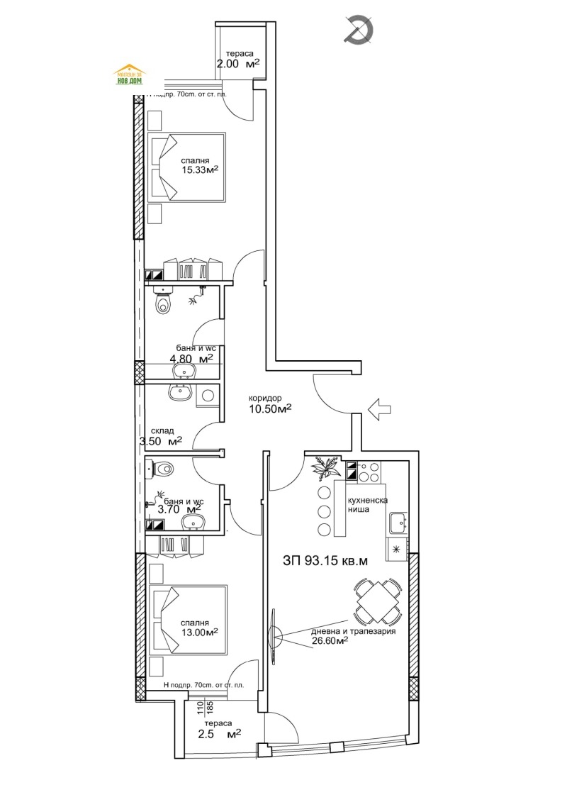 Til salg  2 soveværelser Plovdiv , Sadijski , 115 kvm | 93045349 - billede [7]