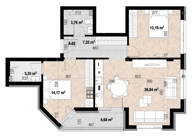 Продава 3-СТАЕН, гр. София, Кръстова вада, снимка 3 - Апартаменти - 53564445