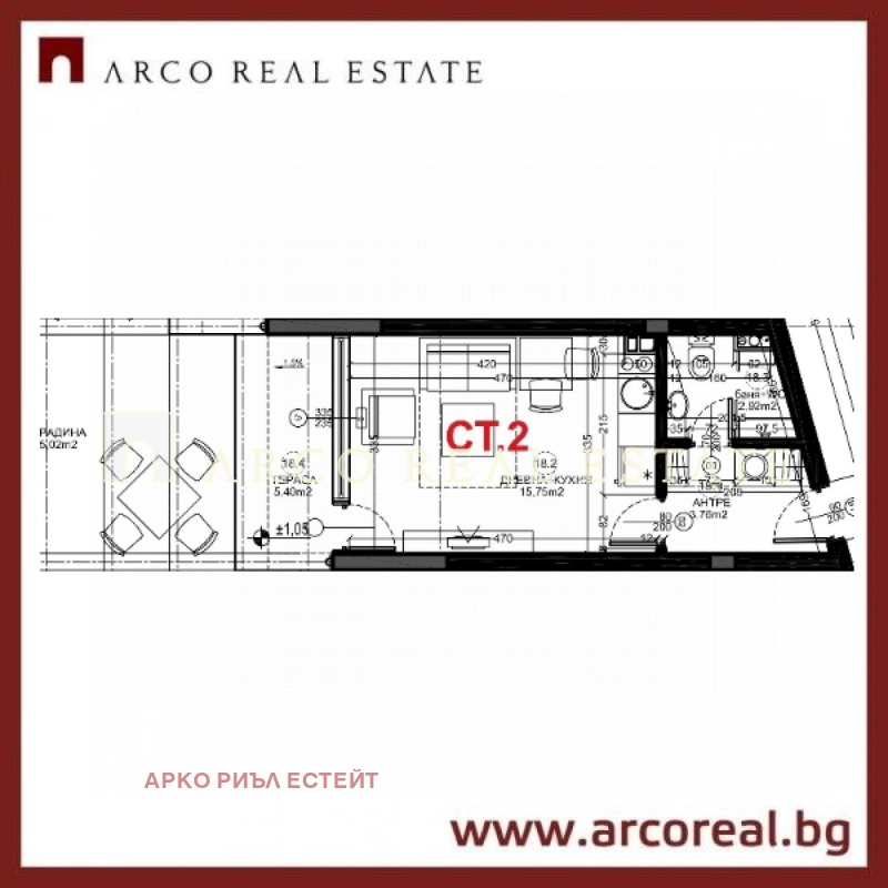 Satılık  Stüdyo bölge Burgaz , Lozenec , 37 metrekare | 49544540 - görüntü [2]