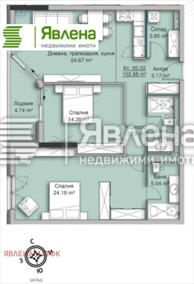 3-стаен град София, Кръстова вада 1