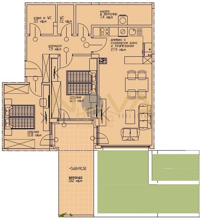 Продава 3-СТАЕН, гр. Варна, м-т Долна Трака, снимка 13 - Апартаменти - 53783047