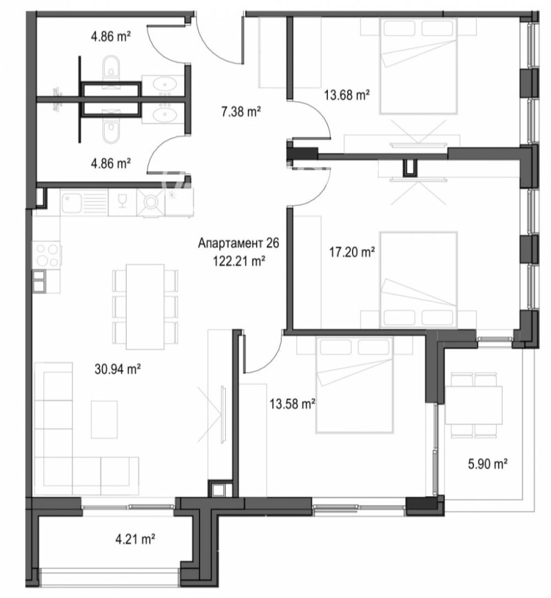 Продава МНОГОСТАЕН, гр. София, Манастирски ливади, снимка 4 - Апартаменти - 52800513