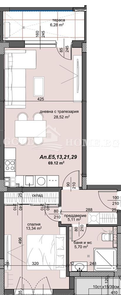 Na sprzedaż  1 sypialnia Plowdiw , Trakija , 61 mkw | 30407374 - obraz [7]