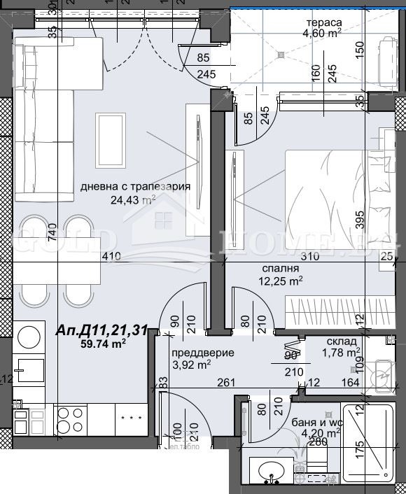 Продава 2-СТАЕН, гр. Пловдив, Тракия, снимка 2 - Aпартаменти - 48763704