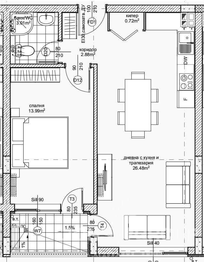 Продаја  1 спаваћа соба Варна , Вазраждане 1 , 66 м2 | 89608771 - слика [10]
