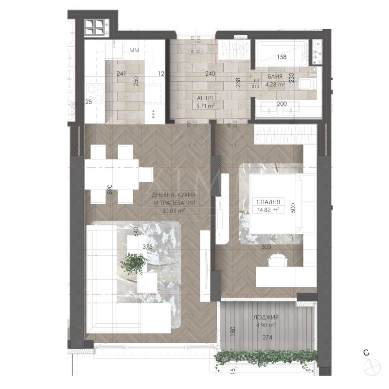 De vânzare  1 dormitor Sofia , Mladost 3 , 84 mp | 99886157 - imagine [2]