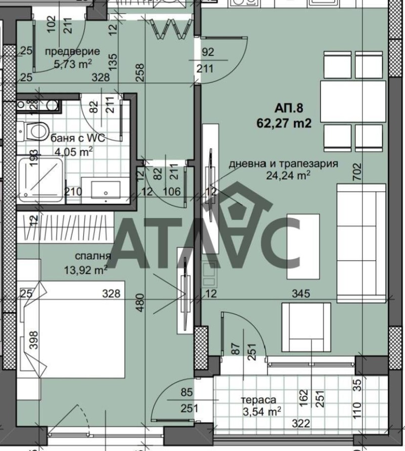 Till salu  1 sovrum Plovdiv , Trakija , 74 kvm | 28625836 - bild [4]